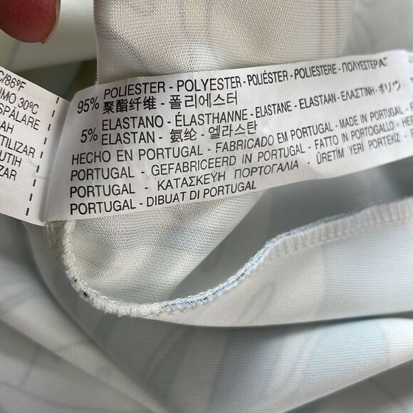 Zara White Yellow and Blue Printed Sleeveless Retro Mini Dress. Size Small. - Picture 10 of 11